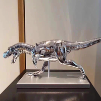 Artisanat en résine de classe supérieure Sculpture de dinosaure animal électrolytique pour affichage de galerie d'art Accent de robot sexy