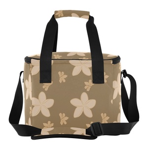 Sac isotherme Aloha personnalisé pour pique-nique, barbecue et camping, avec bretelles, motif floral hawaïen, écologique - Product Image 2