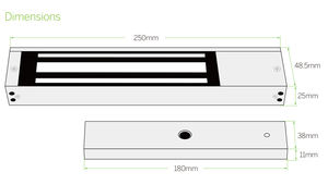 מנעול אלקטרומגנטי 12v עבור דלת יחידה 600lbs/280 ק "ג קיבולת עם הוביל אור גבוהה - Product Image 6