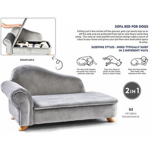 للبيع بالجملة أريكة للحيوانات الأليفة عالية الجودة مخصصة وعالية الجودة من الخشب الصلب تصميم جديد لأثاث الحيوانات الأليفة أريكة للكلاب - Product Image 5