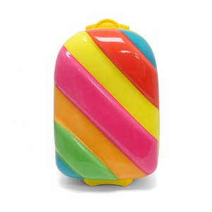 Bouncie Multicolor <strong>Rainbow</strong> Children <strong>Suitcase</strong> 16 Inch Luggage Kids Trolley Bag Spinner Cartoon Unisex Hard ABS Fashionable 1pc - Product Image 2