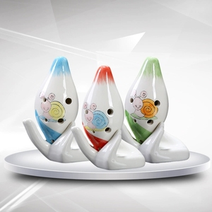 Ocarina de Cerámica de 6 Orificios con Diseño de Abeja y Caracol, Instrumento Musical de Viento para Niños Principiantes, Varios Colores - Product Image 2