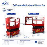 Mini-élévateur à ciseaux de 6 m, spécifications personnalisables, plateforme de travail aérien électrique à mât vertical hydraulique