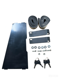 Kit de quincaillerie noir en métal pour poignée de meuble, avec serrure et bouton de traction rectangulaire, pour porte, tiroir et atelier - Product Image 5