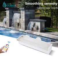 Cascade décorative pour piscine extérieure, effet de descente d'eau, éclairage de cascade pour piscines