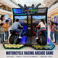 Machine de jeu d'arcade de course moto à simulation de mouvement dynamique, à monnayeur