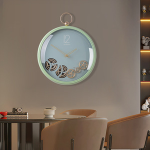 Amages Wall <b>Clock</b> Round Metal Shell Tempered Glass <b>Mirror</b> Quartz Movement For Living Room Dining Room Decor - Product Image 3