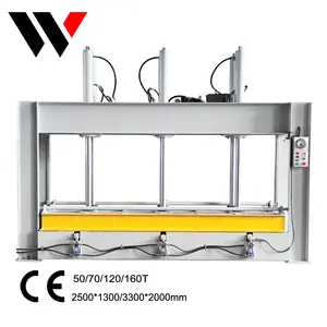 50T 100T 120T plywood laminating hydraulic wood door cold press machine with feeding rollers