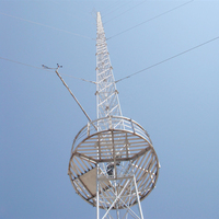Tour d'antenne télécom triangulaire 30m 60m 80m 90m 100m 120m 3 jambes en acier galvanisé treillis mesure du vent Turbine Guy Mast