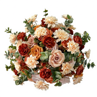Boule de fleurs artificielles couleur marron automne, décoration florale pour mariage, événement, anniversaire, centre de table