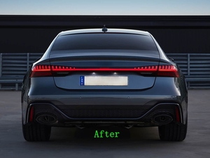 ชุดแต่งกันชนหน้า/หลังสไตล์ <span class=keywords><strong>RS</strong></span> สำหรับ <span class=keywords><strong>Audi</strong></span> A7 S7 RS7 ยี่ห้อ GT พร้อมฝาครอบไฟตัดหมอกแบบใหม่ วัสดุ PP ติดตั้งแบบขันสกรู ปี 2019-2024 - Product Image 6