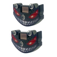 Lampe LED Solaire pour Voiture, Décoration Sourire du Diable, Lumière Ambiante et d'Avertissement pour Vitre Arrière, Fixation à Forte Succion, Accessoires Auto