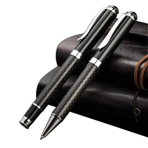 Factory Custom Heavy Luxury Logo Customized Metal Roller Ball Pen Metal Pen High Quality Carbon Fiber Pen Can add Gift Box
