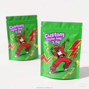 Forme bolsa de mylar sacs avec fenêtre imprimé ziplock odeur enfant preuve cali packs 3.5g découpé 3.5 mylar sacs baggy - Product Image 1