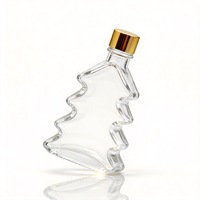 Bouteille diffuseur en verre en forme de sapin 200 ml avec bouchon à vis 28 mm, flacon vide pour parfum, bouteille diffuseur à bâtonnets en verre