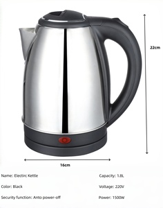 201# Stainless Steel Cordless Electric <strong>Kettle</strong> Fast Boil Automatic Shut-off Boil-Dry Protection <strong>Temperature</strong> <strong>Control</strong> 1.8L - Product Image 5