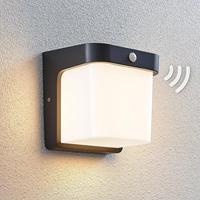 Lámpara de Pared LED con Sensor de Movimiento Cuadrado de Material PC PW1703-E27-PIR -S, Portalámparas E27, Lámpara de Pared con Sensor de Movimiento para Exteriores