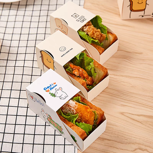 Boîte d'emballage personnalisée à emporter de qualité alimentaire pour hot-dog frit restauration rapide tarte aux oeufs en papier restaurant à emporter - Product Image 5