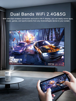 Proyektor Mini Video 720P H2PT Baru 2026, Proyektor Portabel Pintar 4K, Proyektor Android 14 Wifi BT Game dengan Baterai