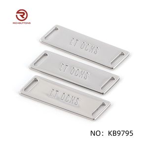 Personalizado cuadrado pulido grabado Logotipo de diseño de moda etiqueta de metal pequeña etiqueta de plata para la ropa para los zapatos - Product Image 5