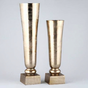 Jarrón de Mesa de Acero Inoxidable Dorado de Estilo Americano Moderno y Lujoso, Macetas Decorativas de Alta Calidad para Plantas y Flores - Product Image 1