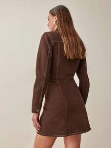 Personnalisé femmes Ins Style Slim Fit manches longues Sexy Midi longueur robe en <span class=keywords><strong>jean</strong></span> dames <span class=keywords><strong>jean</strong></span> jupes <span class=keywords><strong>français</strong></span> <span class=keywords><strong>jean</strong></span> jupe Robe <span class=keywords><strong>jean</strong></span> - Product Image 4