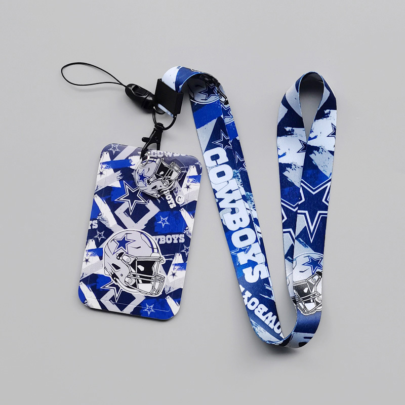 Wholesale Plastic Card Case Cover Fashion Cowboys Football Team Card Holder ID Badge Credit Card Cases Phone Neck Lanyards Image 3