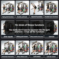 Ensemble de rack de musculation multifonctionnel commercial de luxe, type Smith Machine, avec fonction combinée pour squats et exercices 'Small Fly Bird'
