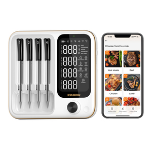Inkbird INT-14-BW <span class=keywords><strong>Wifi</strong></span> Bluetooth BBQ Nhiệt kế 4 probe Set không dây thực phẩm đầu dò - Product Image 1