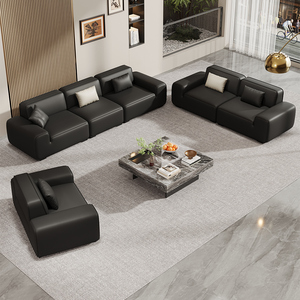 Ensemble de canapés de réception en cuir moderne de luxe, mobilier commercial pour bureau, chambre et hôpital, idéal pour coin salon - Product Image 1