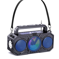 Haut-parleur portable sans fil étanche pour extérieur avec horloge, AirPlay, lampe torche solaire, lecteur de carte, en plastique, compatible Bluetooth 5.3 RGB DC