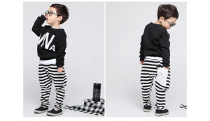 Conjunto de Ropa de Verano para Niños, Camiseta y Pantalones de Algodón a Rayas Casuales para Niños de China - Product Image 5