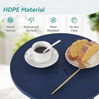 Table d'appoint extérieure moderne en HDPE, noire, résistante aux intempéries, empilable, pliable, légère, recyclable, pour petit patio, véranda, terrasse, plantes