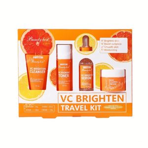 ชุดผลิตภัณฑ์ดูแลผิวคุณภาพสูง VC Travel Set 4 ชิ้น ประกอบด้วย คลีนเซอร์ โทนเนอร์ เซรั่ม ครีม วิตามินซี ช่วยให้ผิวกระจ่างใส ลดเลือนจุดด่างดำ เหมาะสำหรับพกพา - Product Image 1