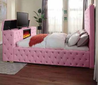 Queen-Size Luxuriöses Geräumiges Modernes und Funktionales Bett mit Eingebautem TV-Lift und Doppeltem Stauraum
