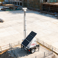 Remolque Móvil Pequeño con CCTV Solar y Logotipo Personalizado para Monitoreo de Obras de Construcción