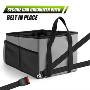 MOQ inferior de fábrica, organizador de almacenamiento de asiento de coche, organizador de asiento trasero plegable con asas, portavasos, logotipo personalizado - Product Image 4