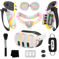 Expérience VR améliorée Kit de couverture en silicone 9 en 1 pour Meta Quest 3 VR Accessoires Headset Case Face Mask Pad Controller Covers