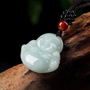 Pendentif Bouddha Guanyin en jadéite naturelle du Myanmar, style chinois, design original, cadeau avec certificat d'évaluation FG07/GY07 - Product Image 5