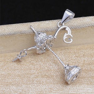 Pendentif en argent S925 en forme de perle baroque, 3 perles avec trou traversant, support vide, 5586 Alara, pendentif de lampe, composants de bijoux - Product Image 3