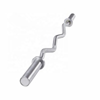 Barre de musculation EZ Curl en fer chromé de 1,2 m de long et 28 mm de diamètre