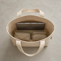Sac en toile de coton pur structuré de qualité supérieure, minimaliste, chic et discret, écologique, grande capacité, pour le quotidien et le shopping