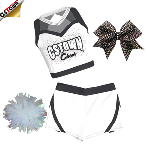 गर्म बिक्री डिजिटल मुद्रण सेक्सी जयकार के लिए नृत्य पोशाक आरामदायक चियरलीडिंग नृत्य टीम बनियान शॉर्ट्स महिलाओं - Product Image 5