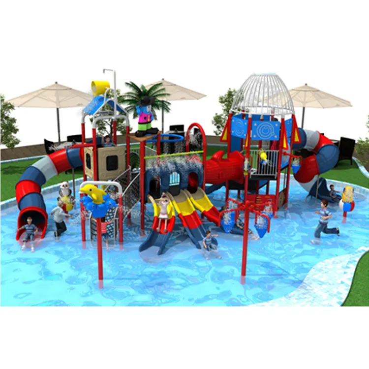 Fun Plastic Kids Outdoor Backyard Water Park Playground Slides Equipment