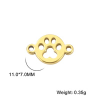 Breloques en forme de patte d'animal (chat, chien) plaquées or pour la fabrication de bijoux, pendentifs DIY en acier inoxydable pour colliers et bracelets