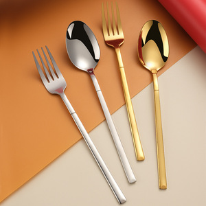 Ensemble cuillère et fourchette plaquées <span class=keywords><strong>or</strong></span> de haute qualité ensemble de couverts en acier inoxydable avec étui - Product Image 4