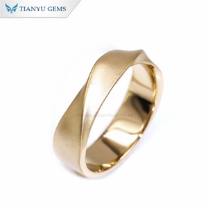 Tianyu เครื่องประดับที่ดีแหวนแต่งงานสีทอง14K สำหรับผู้ชายแหวนแต่งงานผิวด้านสไตล์โมเบียส - Product Image 2