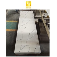 Plan de travail en quartz artificiel BOTON STONE moderne de 15 mm, découpe sur mesure, dalle blanche Calacatta, surface solide