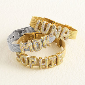 ASJEWELRY Bracciali <span class=keywords><strong>con</strong></span> Alfabeto a Fascia Larga in Oro e <span class=keywords><strong>Argento</strong></span> per Donne, Gioielli <span class=keywords><strong>con</strong></span> Iniziali, Zirconi AAA, 26 Lettere, Bracciali Personalizzabili <span class=keywords><strong>con</strong></span> <span class=keywords><strong>Nome</strong></span> Brtb35 - Product Image 3