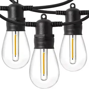 Luzes de corda para exterior E26 E27 S14 lâmpada Edison incluída em Natal LED de série conectável à prova d'água